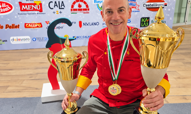 Marco Bianchi, de Il Cortile, gana el Premio a la Mejor Pizza del Mundo Sin Gluten con una harina exclusiva de arroz y legumbres y un homenaje a la parmiggiana
